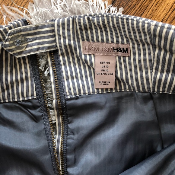 Slate Blue/Off-White Seersucker-Print Skirt - Picture 3 of 4